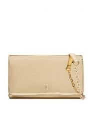 Tommy Hilfiger Torebka Icon Flap W/Chain Met AW0AW17959 Złoty. Żółte torebki do ręki damskie Tommy Hilfiger, bez wzorów, ze skóry, wizytowe, bez dodatków. Za 339.99 zł.
