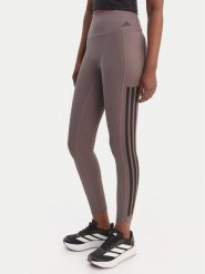 Adidas Legginsy Optime Workout 3-Stripes KE7530 Szary Slim Fit. Szare legginsy damskie Adidas, xl, bez wzorów, z syntetyku. Za 269.99 zł.