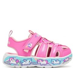 Sandały Skechers. Czerwone sandały dziewczęce Skechers, bez zapięcia. Za 179.99 zł.