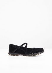 Baleriny typu Mary-Jane. Czarne baleriny damskie bonprix, bez wzorów, sportowe, bez obcasa. Za 124.99 zł.