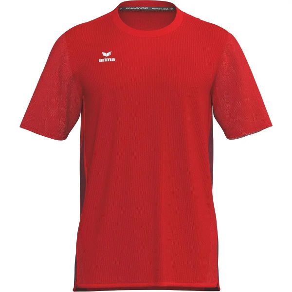 T-shirt Erima T&F Wings Function czerwony. Czerwone t-shirty męskie Erima, s, bez wzorów, z elastanu, sportowe, bez kołnierzyka. Za 221.50 zł.