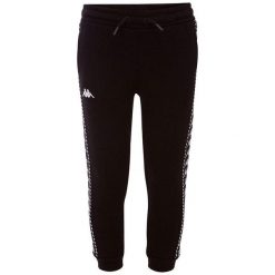 Spodnie treningowe dla dzieci Kappa Ireneus. Czarne spodnie materiałowe dla chłopców Kappa, bez wzorów, z bawełny. Za 59.90 zł.