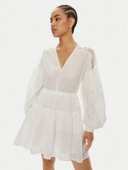 Pinko Sukienka codzienna Baaria 103741 A1XN Biały Regular Fit. Białe sukienki damskie Pinko, na co dzień, bez wzorów, z bawełny, bez kołnierzyka, bez ramiączek, proste. Za 1,599.00 zł.