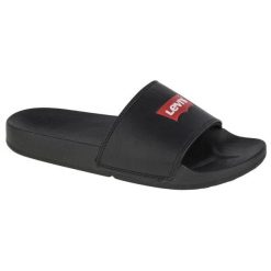 Levis Klapki Levi's June Batwing S 229170-740-159 czarne. Czarne klapki damskie bez wzorów, z gumy, sportowe, bez obcasa. Za 191.39 zł.