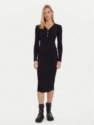 Morgan Sukienka dzianinowa 252-RMEXAS Czarny Slim Fit. Czarne sukienki damskie Morgan, xs, bez wzorów, z dzianiny, bez kołnierzyka, bez ramiączek. Za 379.99 zł.