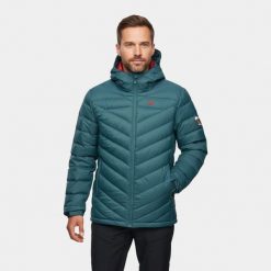 Kurtka puchowa męska Alpinus Monviso. Czerwone kurtki męskie Alpinus, na zimę, l, z aplikacjami, z materiału, klasyczne, z kapturem. Za 699.00 zł.