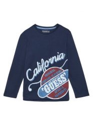 Guess Bluzka L5YI26 K8HM4 Granatowy Regular Fit. Niebieskie t-shirty dla chłopców Guess, z aplikacjami, z bawełny, bez ramiączek. Za 69.99 zł.