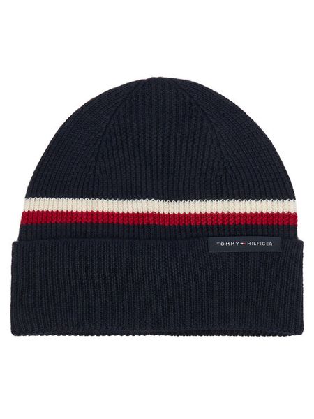Tommy Hilfiger Czapka AM0AM14534 Granatowy. Niebieskie rękawiczki męskie Tommy Hilfiger, na zimę, bez wzorów. Za 209.99 zł.