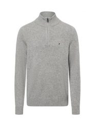 Tommy Hilfiger sweter z dzianiny Mężczyźni Wełna szary, XL. Szare swetry przez głowę męskie Tommy Hilfiger, m, bez wzorów, z dzianiny, bez kołnierzyka. Za 599.95 zł.