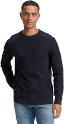 Męski Sweter Tom Tailor Structured Crewneck Knit Knitted Navy Melange 1047570 13160. Niebieskie swetry przez głowę męskie Tom Tailor, m, bez wzorów, bez kołnierzyka. Za 99.99 zł.