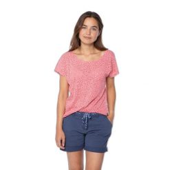 Koszulka damska Protest Prtmegan. Czerwone t-shirty damskie Protest, m, bez wzorów, z bawełny, eleganckie, bez kołnierzyka. Za 187.00 zł.