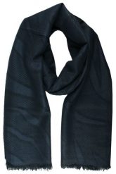 Lekki Szalik Wiosenno-Jesienny - Teer - Nieregularny Granatowy Wzór. Niebieskie szaliki męskie Teer, na jesień, bez wzorów, z materiału. Za 49.99 zł.