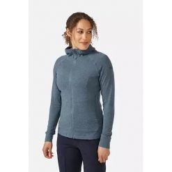 Bluza trekkingowa damska Rab Nexus Hoody. Niebieskie bluzy damskie RAB, m, bez wzorów, bez kaptura. W wyprzedaży za 382.90 zł.