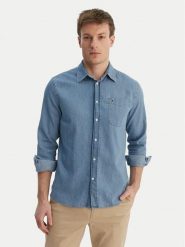 Tommy Hilfiger Koszula jeansowa MW0MW42431 Niebieski Regular Fit. Niebieskie koszule męskie Tommy Hilfiger, m, bez wzorów, z bawełny, bez kołnierzyka, bez ramiączek. Za 489.99 zł.