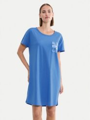 Triumph Koszula nocna 10225066 Niebieski Regular Fit. Niebieskie koszule nocne damskie Triumph, bez wzorów, z bawełny. Za 89.99 zł.