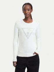 Guess Sweter W6YR28 Z0976 Kremowy Regular Fit. Białe swetry damskie Guess, xl, z aplikacjami, z wiskozy, bez kołnierzyka, bez ramiączek, bez kaptura. Za 344.99 zł.
