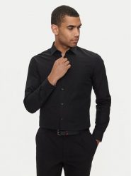 Hugo Koszula Koey 50519819 Czarny Slim Fit. Czarne koszule męskie Hugo, m, bez wzorów, z bawełny, biznesowe, bez kołnierzyka, bez ramiączek. Za 259.99 zł.