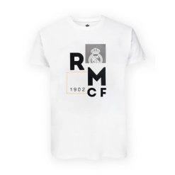 Koszulka męska Real Madryt. Białe koszulki sportowe męskie Real Madrid, m, bez wzorów, bez kołnierzyka, bez ramiączek, do piłki nożnej. W wyprzedaży za 86.11 zł.