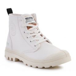 Buty Palladium Pampa Hi Re Vegan Lth 74378-116-M białe. Białe obuwie sportowe damskie bez wzorów, z materiału, trekkingowe. Za 744.13 zł.