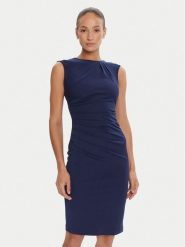 Rinascimento Sukienka koktajlowa CFC0125332003 Granatowy Slim Fit. Niebieskie sukienki damskie Rinascimento, m, bez wzorów, z syntetyku, wizytowe, bez kołnierzyka, bez ramiączek. Za 339.99 zł.