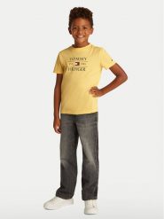 Tommy Hilfiger T-Shirt KB0KB09538 D Żółty Regular Fit. Żółte t-shirty dla chłopców Tommy Hilfiger, bez wzorów, z bawełny, bez ramiączek. Za 69.99 zł.