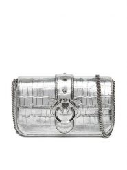 PINKO Torebka Love One Pocket Simply C AI 24-25 PLTT 103838 A1W5 Srebrny. Szare torebki do ręki damskie Pinko, bez wzorów, ze skóry, wizytowe, bez dodatków. Za 849.99 zł.