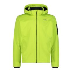 Kurtka turystyczna z kapturem CMP. Żółte kurtki męskie CMP, bez wzorów, z softshellu, trekkingowe. Za 419.50 zł.