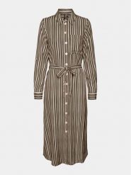 Vero Moda Sukienka koszulowa Ilisa 10306597 Brązowy Regular Fit. Brązowe sukienki damskie Vero Moda, m, bez wzorów, z bawełny, bez kołnierzyka, bez ramiączek, koszulowe. Za 219.99 zł.
