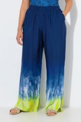 Damskie Spodnie palazzo nadruk batikowy szeroka nogawka elastyczny pas. Spodnie materiałowe damskie Ulla Popken, plus size, bez wzorów, z materiału. Za 239.99 zł.