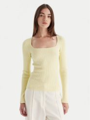 Kontatto Sweter 3M0830C Żółty Slim Fit. Żółte swetry damskie Kontatto, m, bez wzorów, z syntetyku, bez kołnierzyka, bez ramiączek, bez kaptura. Za 269.99 zł.