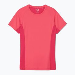 Koszulka damska Rab Trail Tee. Czerwone t-shirty damskie RAB, bez wzorów, sportowe, bez kołnierzyka. Za 149.99 zł.