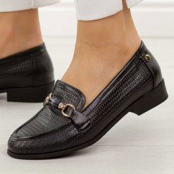 Czarne półbuty damskie M.Daszyński 25113-8. Czarne mokasyny damskie M.Daszyński, z materiału, biznesowe. Za 179.00 zł.