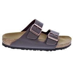 Klapki damskie Birkenstock Arizona BF. Brązowe klapki damskie Birkenstock, bez wzorów, z materiału, bez obcasa. Za 329.00 zł.