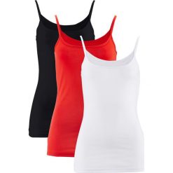 Top (3 szt.) bonprix truskawkowy + biały + czarny. Topy damskie marki bonprix. Za 59.97 zł.