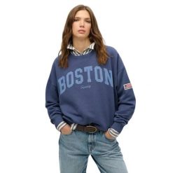 Bluza damska Superdry Athletic Essentials. Niebieskie bluzy damskie Superdry., na wiosnę, m, bez wzorów, prążkowane, bez kaptura. Za 302.35 zł.