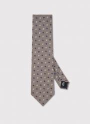 PAKO LORENTE – Beżowy krawat w kwiaty. Brązowe krawaty i muchy Pako Lorente, do pracy, bez wzorów, z poliesteru, biznesowe. Za 99.99 zł.