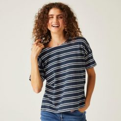 Abaya damska koszulka. Niebieskie t-shirty damskie Regatta, bez wzorów, z bawełny, casualowe, bez kołnierzyka. Za 153.50 zł.