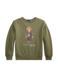 Polo Ralph Lauren Bluza 323B27294001 Zielony ciemny Regular Fit. Zielone bluzy dla chłopców Polo Ralph Lauren, bez wzorów, z bawełny, bez ramiączek, bez kaptura. Za 549.99 zł.