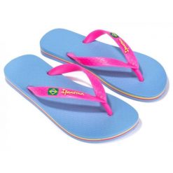Japonki basenowe damskie Ipanema Clas Brasil II. Niebieskie klapki damskie Ipanema, bez wzorów, z materiału, wakacyjne, bez obcasa. Za 62.99 zł.