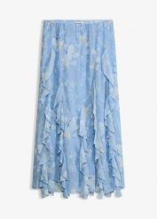Spódnica maxi z lekkiego szyfonu. Niebieskie spódnice damskie bonprix, bez wzorów, z szyfonu, maxi. Za 79.99 zł.
