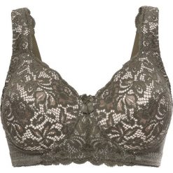 Biustonosz odciążający, bez fiszbinów bonprix ciemnooliwkowo-piaskowo-beżowy. Biustonosze marki bonprix. Za 59.99 zł.