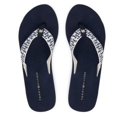 Japonki Tommy Hilfiger. Niebieskie klapki damskie Tommy Hilfiger, bez wzorów, bez obcasa. Za 229.99 zł.