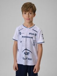 4F Koszulka meczowa replika domowa z sezonu 2025/26 dziecięca 4F x Projekt Warszawa - biała 110/116. Białe bluzki dla dziewczynek 4f, bez wzorów, z dzianiny, bez ramiączek. Za 179.99 zł.