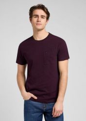 MESKA KOSZULKA LEE ULTIMATE POCKET TEE DEEP WINE 112370495. Koszulki polo męskie Lee, m, bez wzorów, bez ramiączek. Za 99.99 zł.