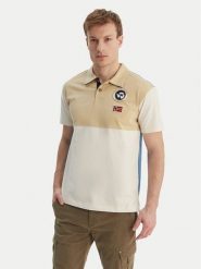 Napapijri Polo E-Reflect NP0A4H4B Écru Relaxed Fit. Koszulki polo męskie Napapijri, m, bez wzorów, z bawełny, bez ramiączek. Za 529.99 zł.
