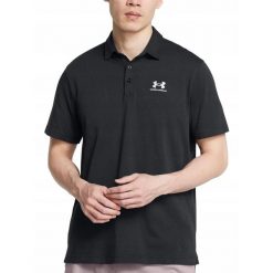 Koszulka polo na co dzień męska UNDER ARMOUR z kołnierzykiem bawełna. Czarne buty sportowe męskie Under Armour, z bawełny, bez zapięcia, na golfa. Za 189.00 zł.