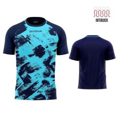 Givova Shirt Art Interlock M/C – Męski Krótki Rękaw (M). Niebieskie koszulki sportowe męskie Givova, m, bez wzorów, z dzianiny, bez kołnierzyka, bez ramiączek, do piłki nożnej. Za 175.99 zł.