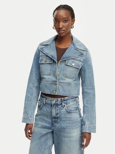 MICHAEL Michael Kors Kurtka jeansowa MS610DYLAA Niebieski Regular Fit. Niebieskie kurtki damskie MICHAEL Michael Kors, m, bez wzorów, z bawełny, bez kaptura. Za 636.99 zł.