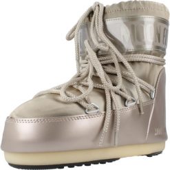 Buty MOON BOOT MB ICON LOW GLANC Brąz. Brązowe obuwie sportowe damskie Moon Boot, bez wzorów, z syntetyku, trekkingowe. Za 862.99 zł.
