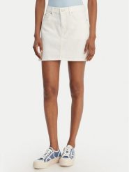 Guess Jeans Spódnica jeansowa W6RD0Q D6521 Biały Regular Fit. Białe spódnice damskie Guess Jeans, z aplikacjami, z bawełny. Za 329.99 zł.